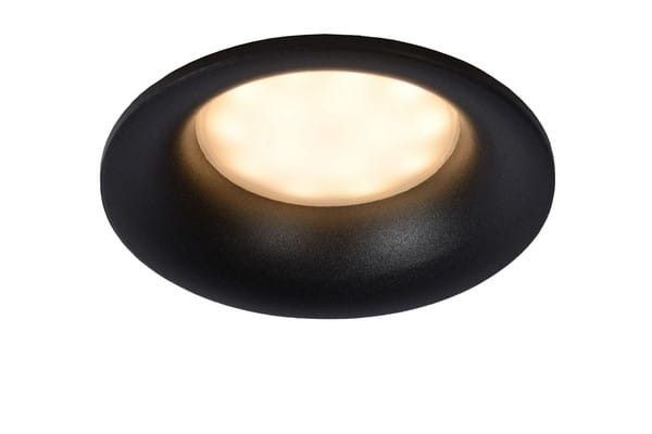Oprawa sufitowa wpuszczana Lucide Ziva łazienkowa czarna 1 x GU10 x 5W IP44 wym: 8,5 x 8,5 cm okrągła - 1 szt.