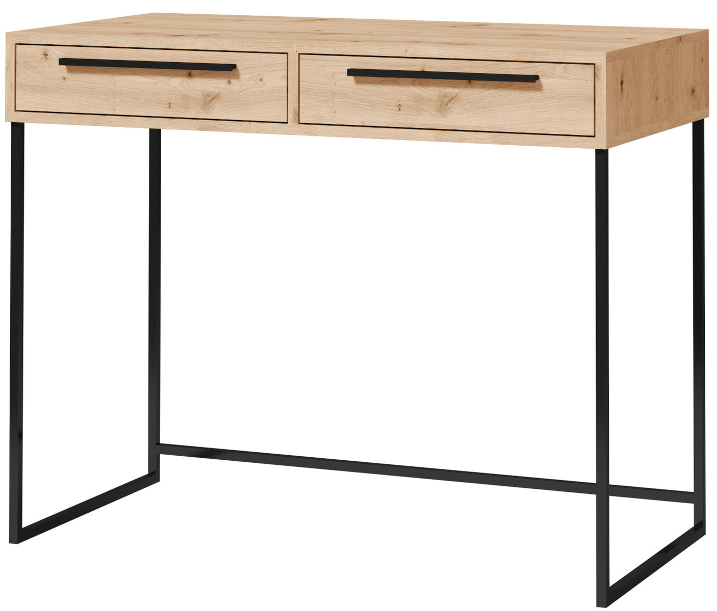 Biurko z szufladami 100 cm na metalowych nogach ALESSA dąb artisan