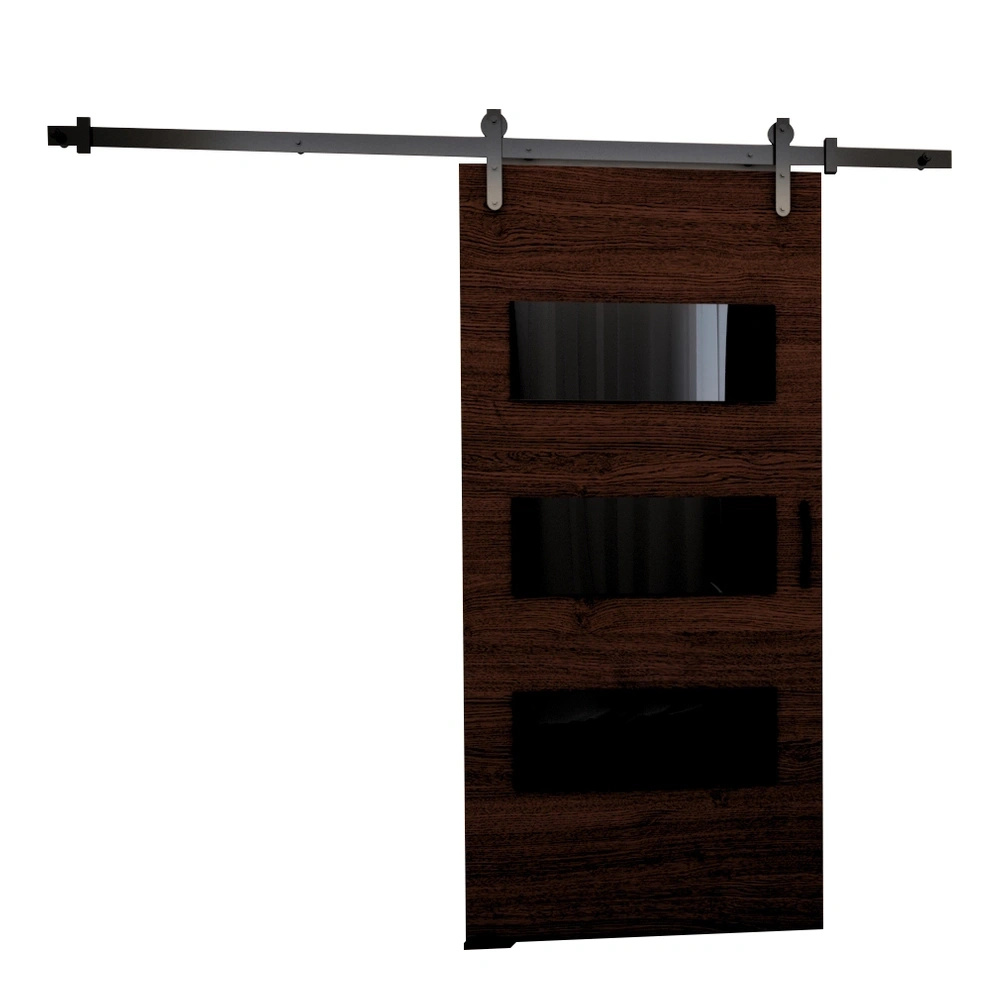 Eleganckie naścienne drzwi przesuwne 80 cm VITRE wenge