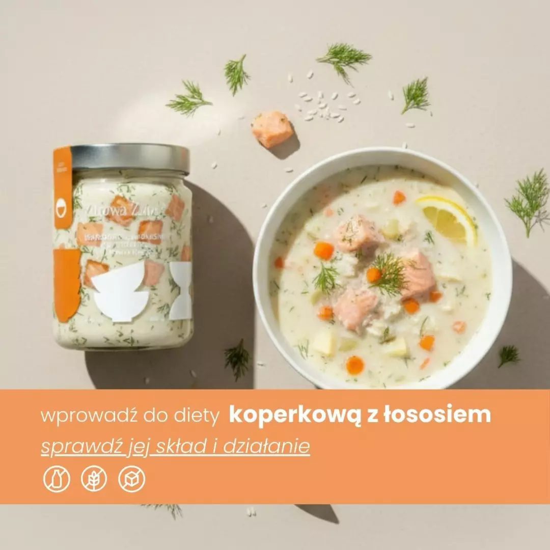 Koperkowa z łososiem Low FODMAP