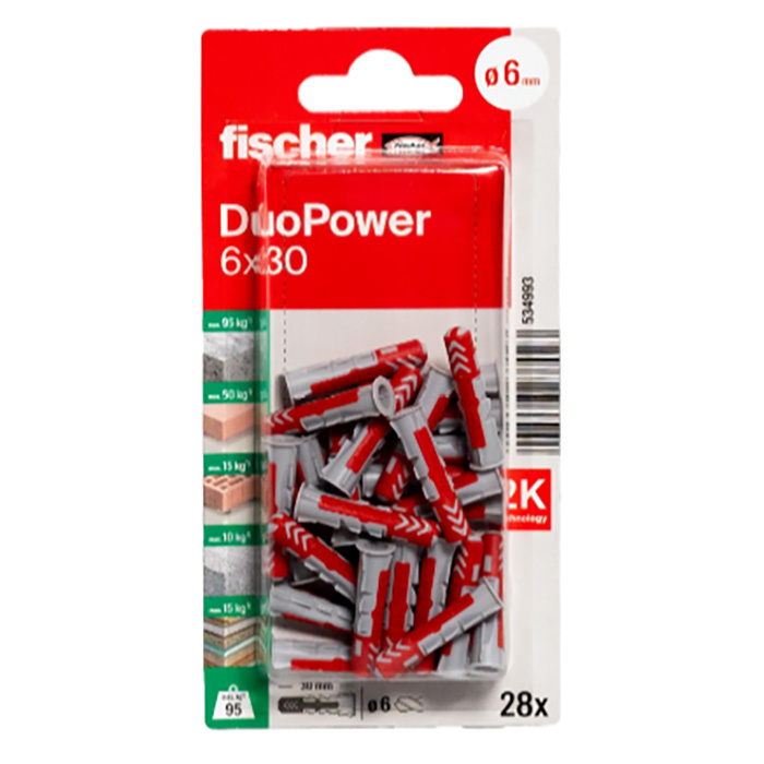 Kołek uniwersalny Duopower 6x30 mm 28 sztuk Fischer