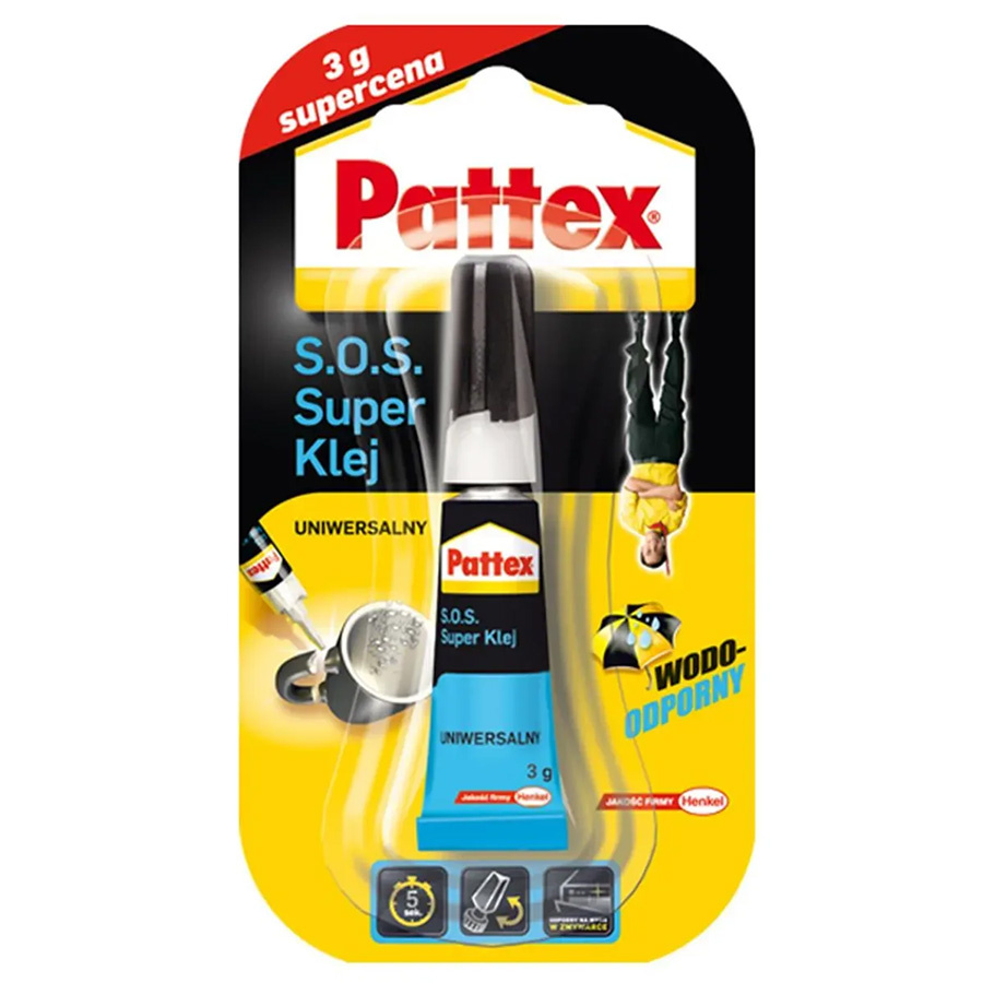Klej uniwersalny sekundowy SOS Super Glue Pattex 3g