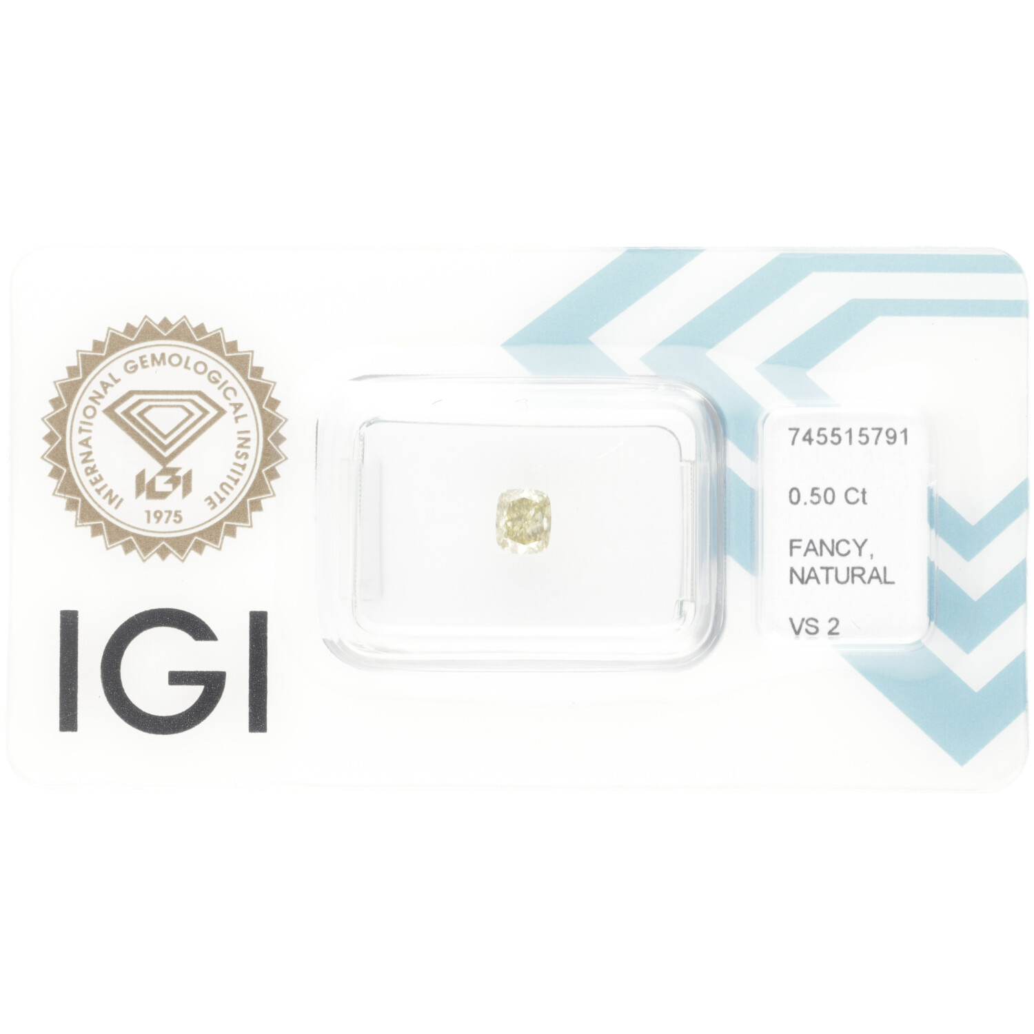 Diament naturalny 0,50 CT / Natural Fancy Intense Brownish Yellow / Cushion Modified Brilliant / VS2 / VG - wysyłka 24 h! - Mennica Skarbowa