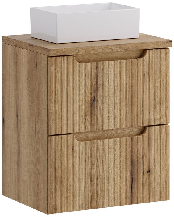Zestaw Comad Nova Coast Evoke szafka 50 cm podumywalkowa wisząca z blatem i umywalką Gaja dąb SET-NOCE B OAK 50CM S UN GAJA - Wysyłka w 24h