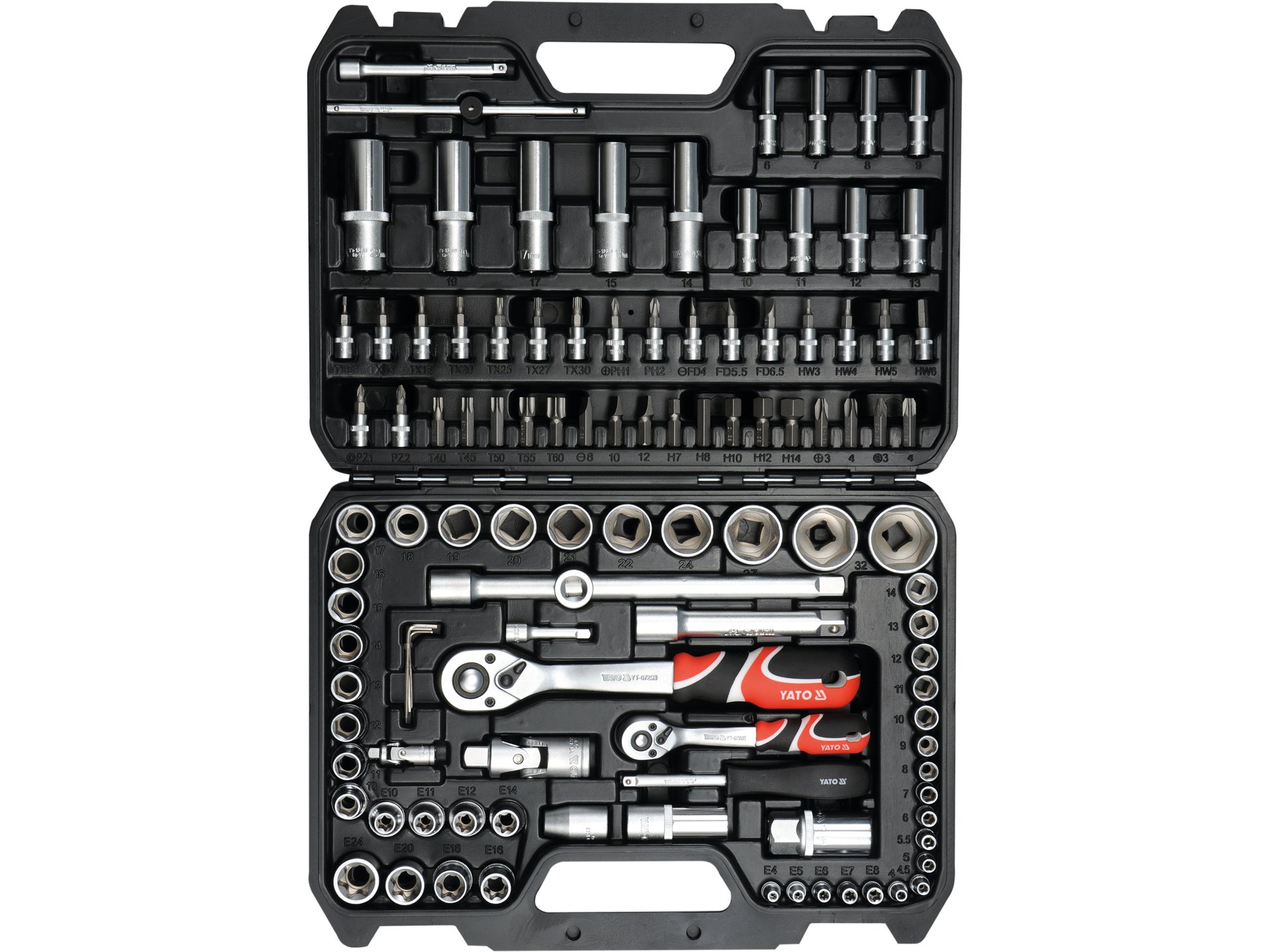 Zestaw narzędziowy 1/4'' i 1/2'', 108 szt. YATO YT-38791