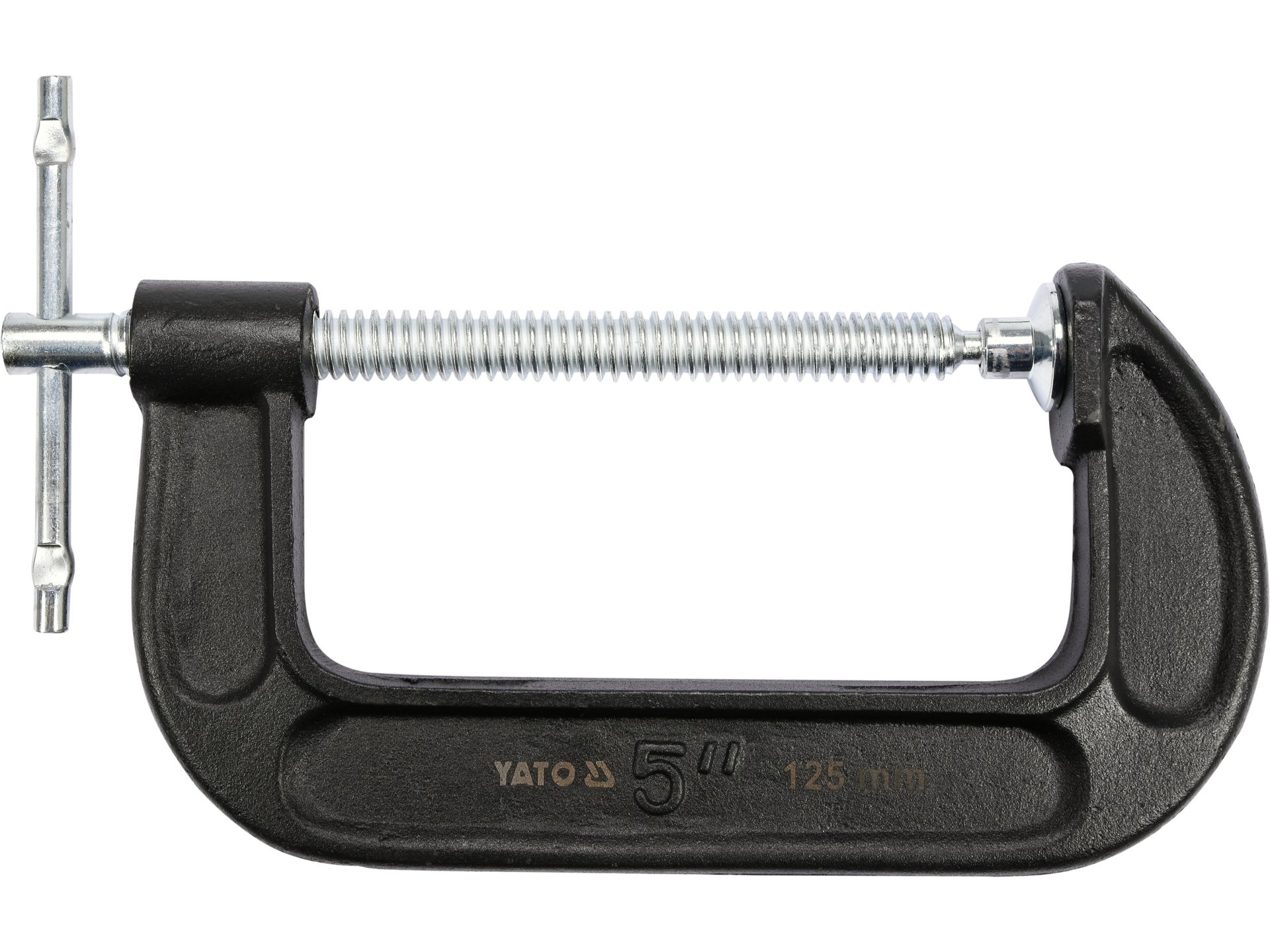 Ścisk śrubowy typ C YATO 125mm 5 cali stolarski z żeliwa ciągliwego YT-64254