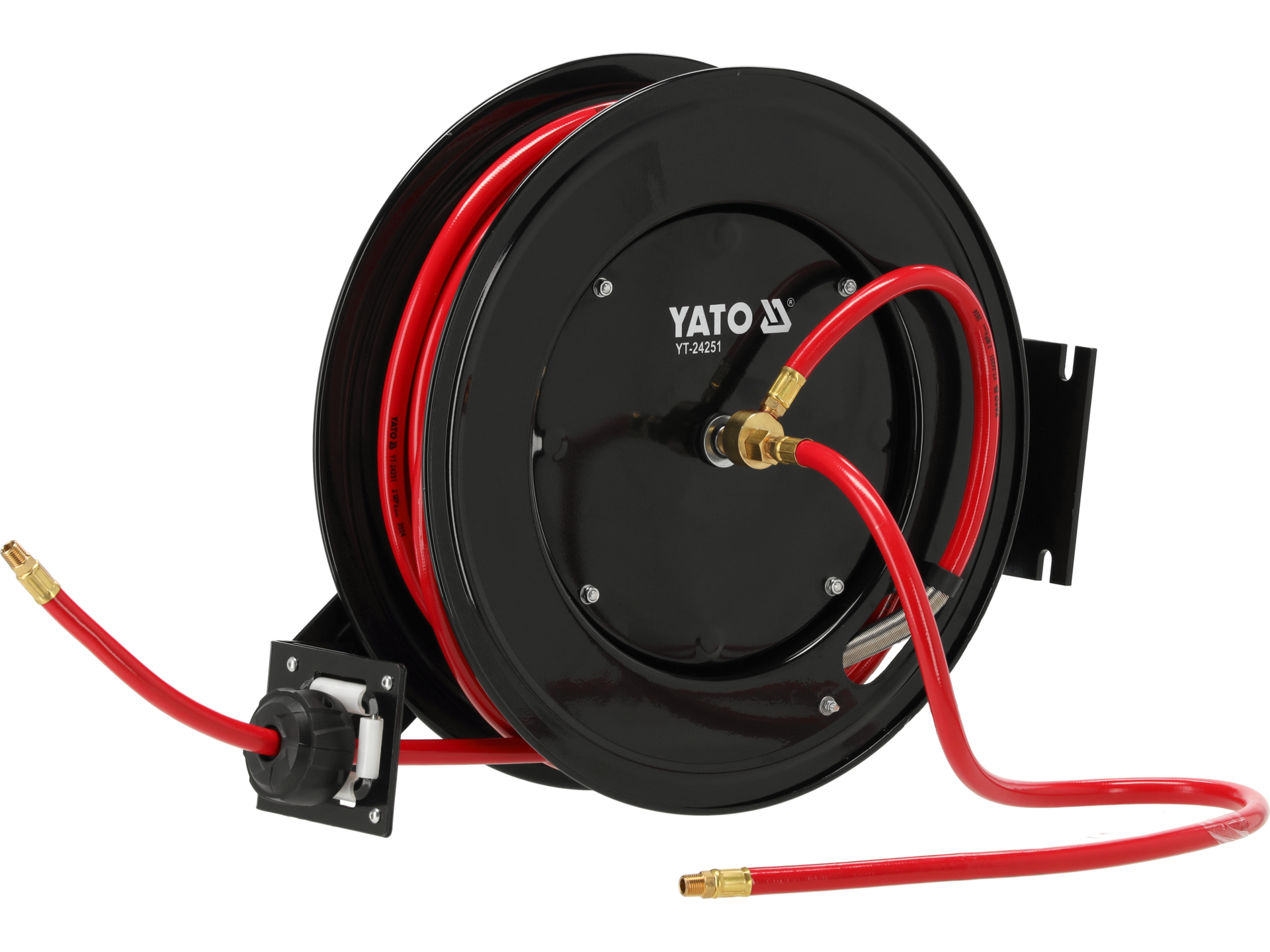 Wąż pneumatyczny na zwijaku YATO 20m 9.5mm 3/8 cala pvc stalowy YT-24251