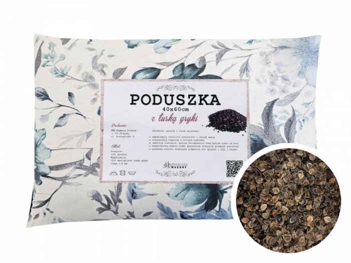 Poduszka z łuską gryki 40x60 wz. 3 roślinki