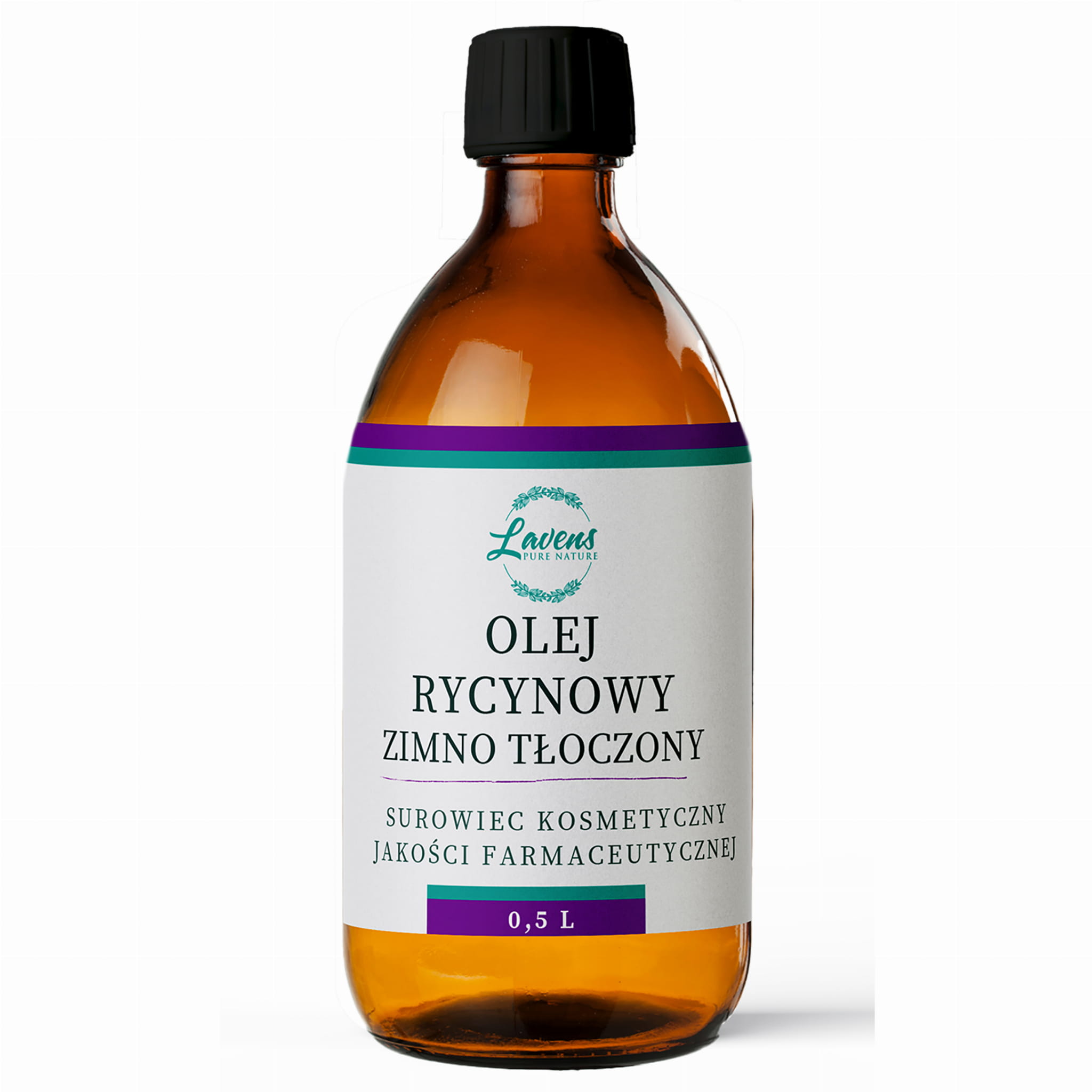 Olej rycynowy tłoczony na zimno z dozownikiem 500 ml