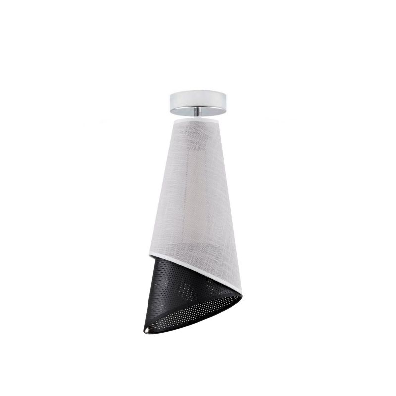 Lampa wisząca Volta Light Factory żyrandol plafon z abażurem stożek chrom/biały DUO 1szt.