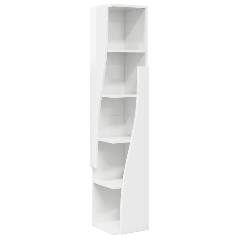 Szafka vidaXL narożna biały wysoki połysk z 5 półkami 27,5 x 27 x 140cm 1 szt.