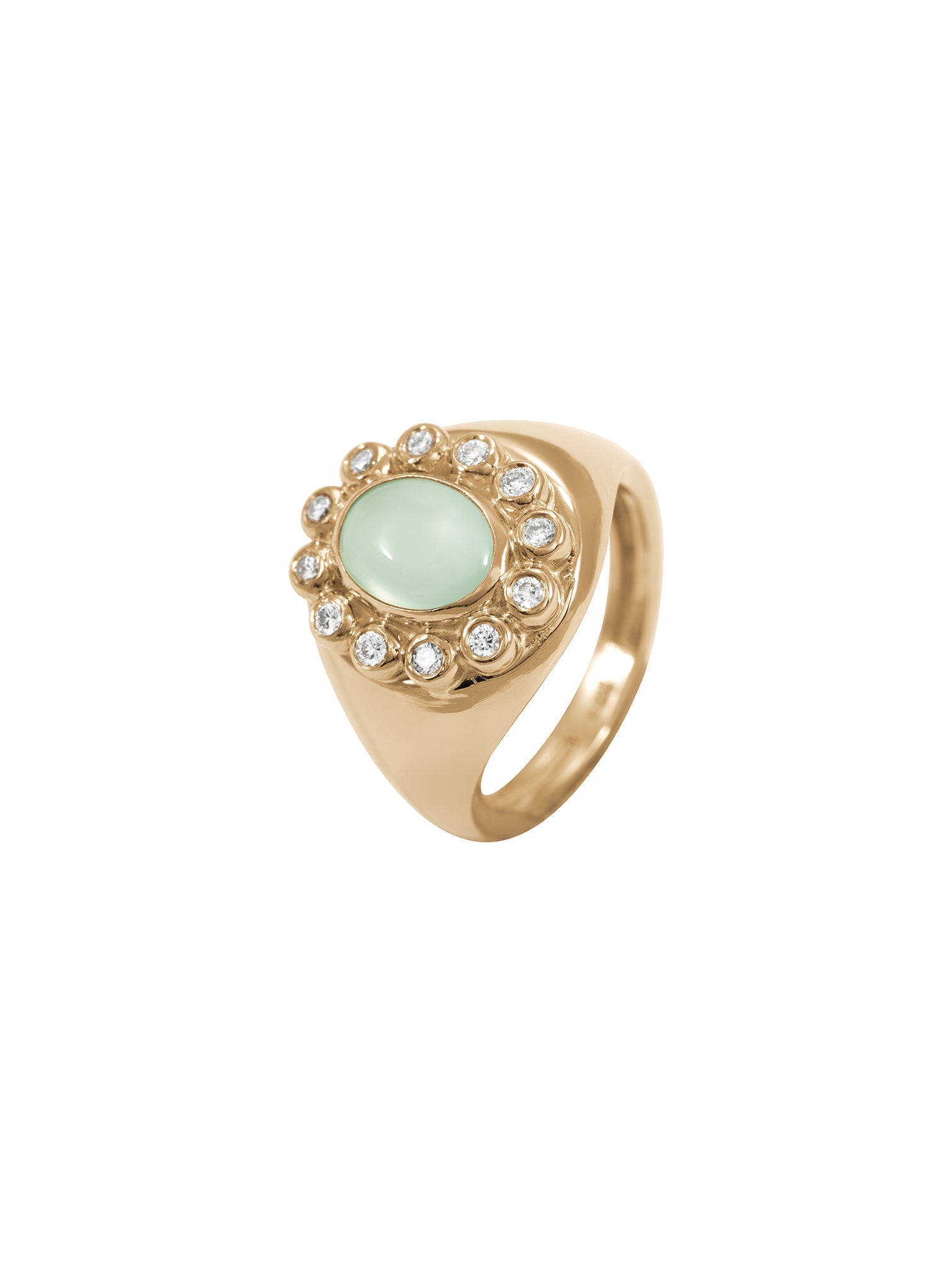 Secret Diamond Signet - sygnet z diamentami i chalcedonem, 4