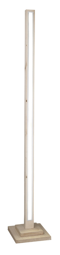 Brązowa lampa podłogowa zintegrowany LED 4000K do salonu TOP drewno chrom