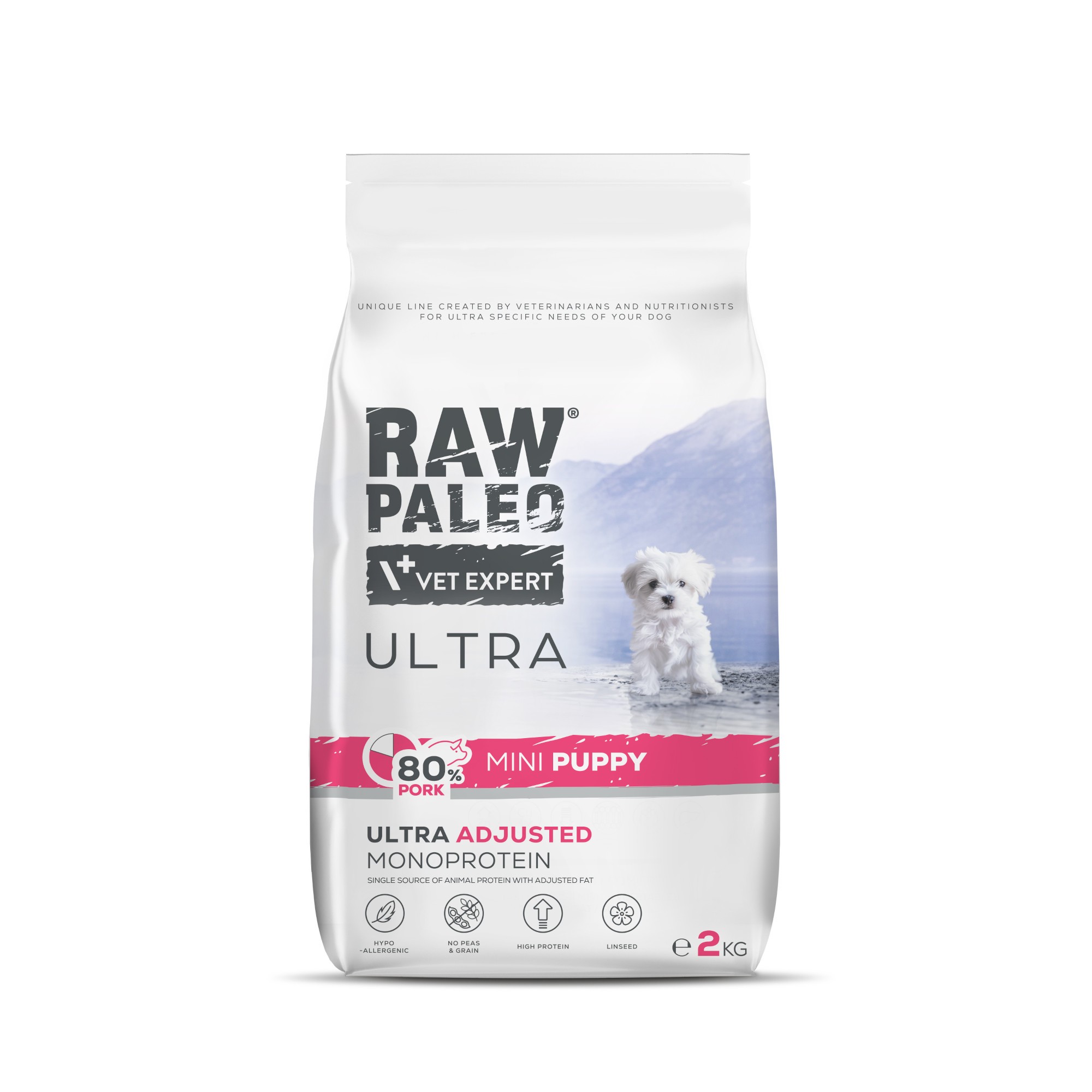 Pork Puppy Mini | RAW PALEO Ultra | 2kg | Sucha karma dla szczeniąt ras małych