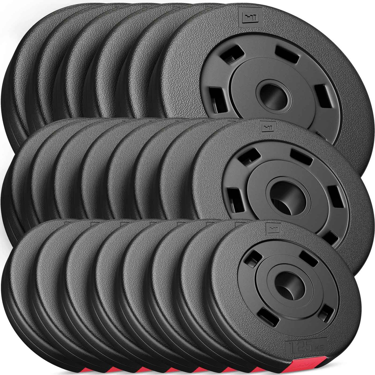 Kunststoff Hantelscheiben-Set 60 kg 6 x 5 kg; 8 x 2,5 kg; 8 x 1,25 kg