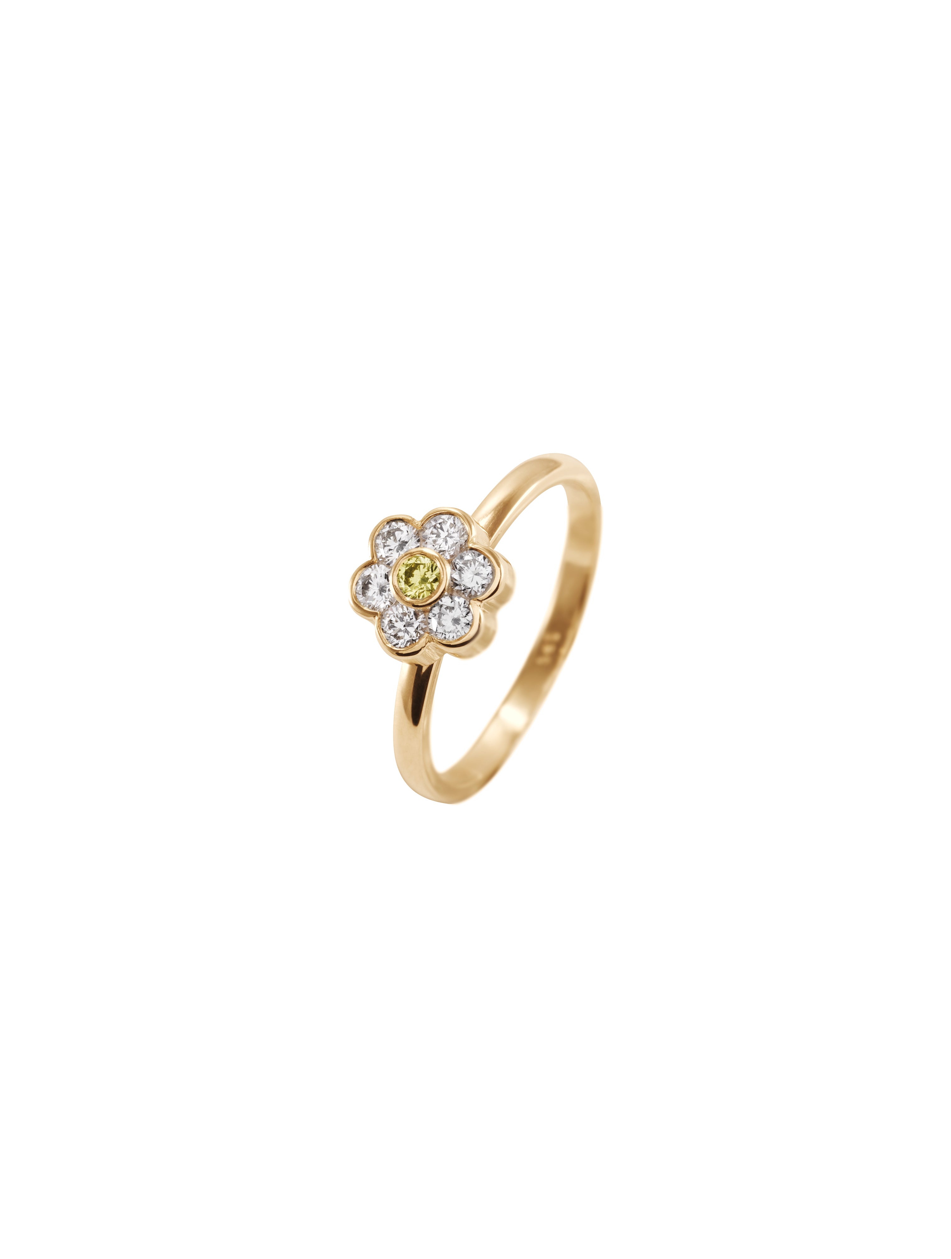 Margaret Ring - pierścionek z kwiatkiem wysadzany diamentami, 14