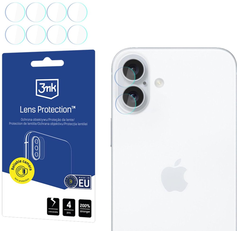 Szkło hybrydowe 3mk Lens Protection, na aparat, do iPhone 17