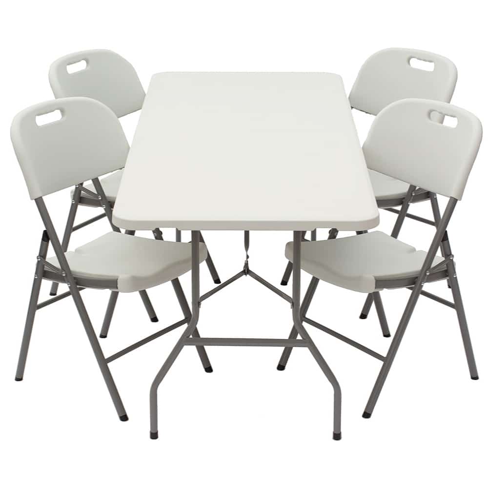 Zestaw cateringowy ogrodowy – stół biały 200x90cm + 4 krzesła