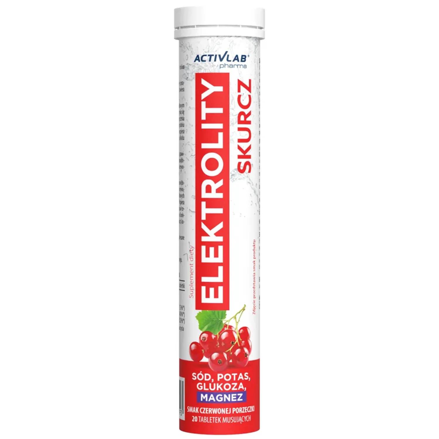 Activlab elektrolity skurcz, smak czerwonej porzeczki, 20 tabletek musujących