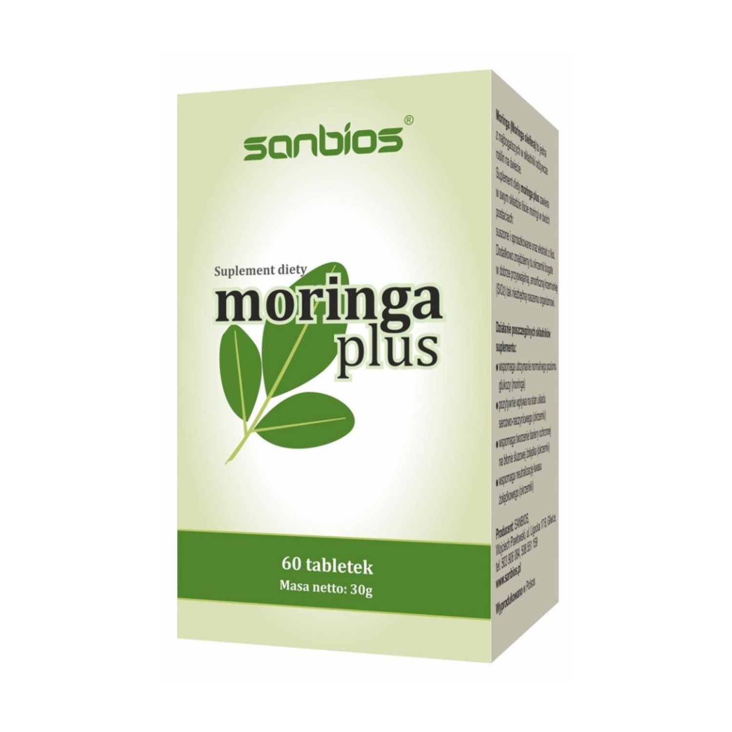 Sanbios, moringa plus, 60 tabletek