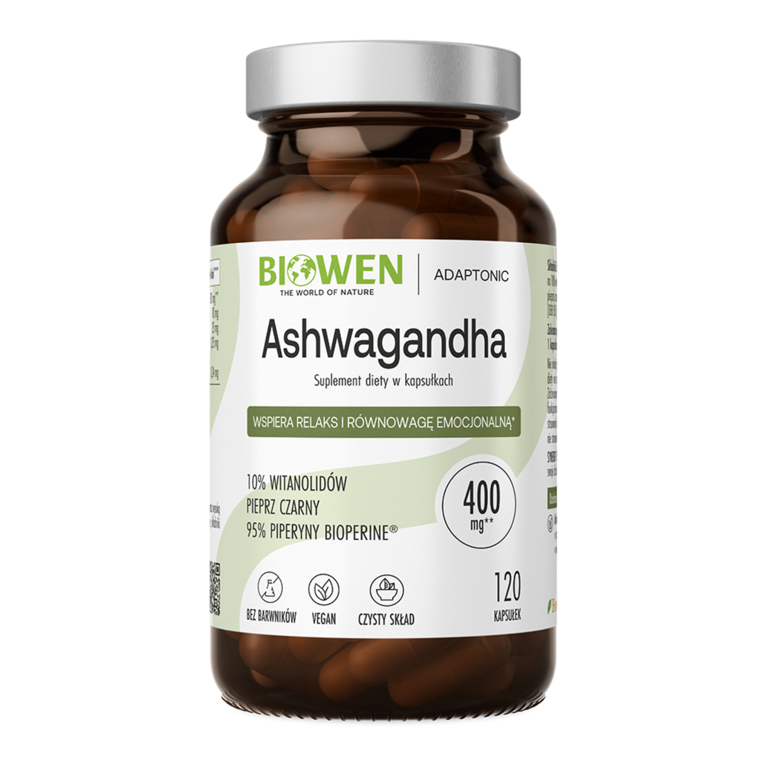 Biowen ashwagandha 400 mg, 120 kapsułek