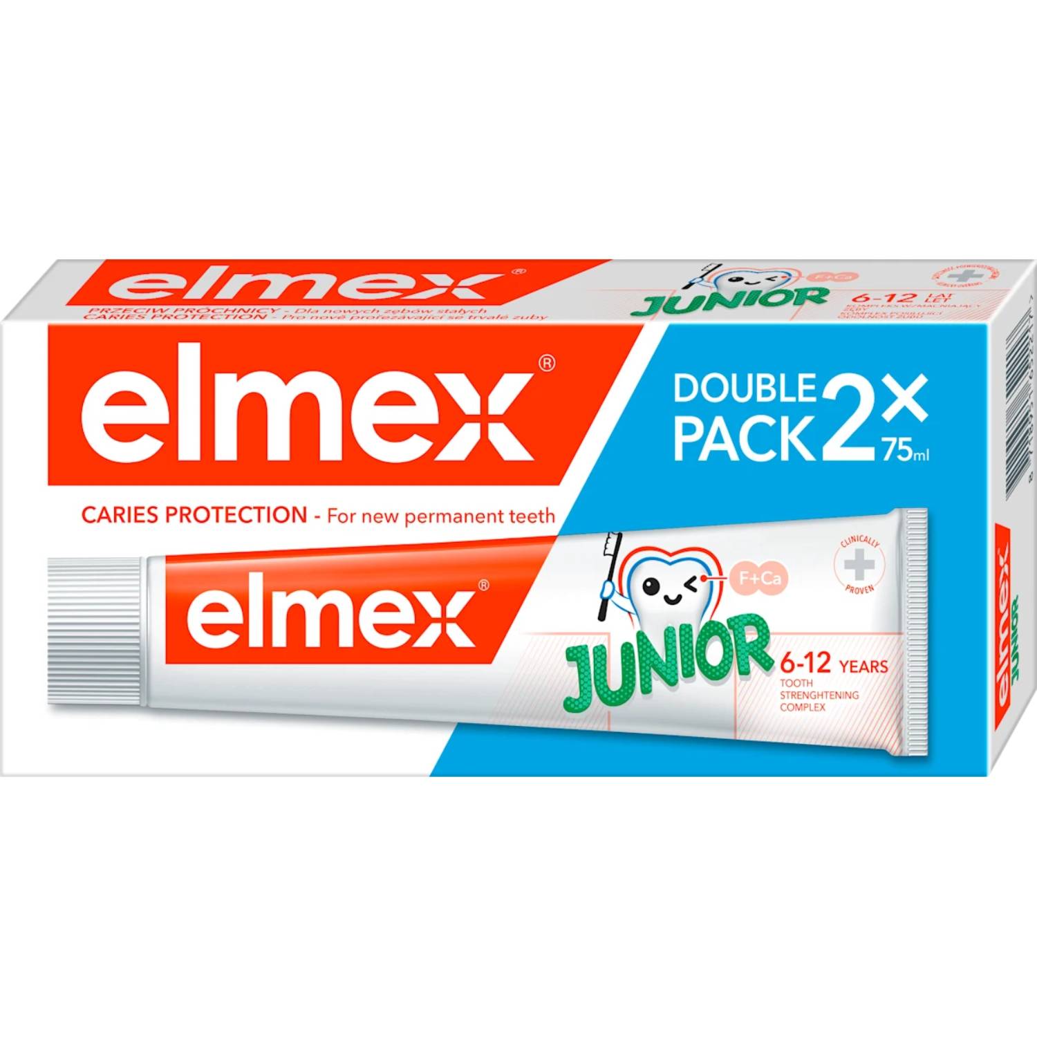 Elmex junior - pasta do zębów, 6-12 lat, 2x75 ml