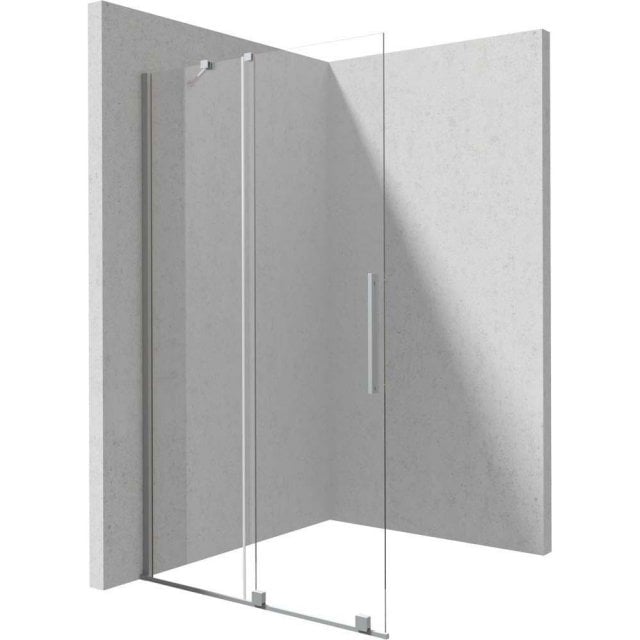 DEANTE Ścianka prysznicowa PRIZMA walk-in przesuwna 120x195 cm stal s