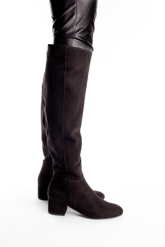 Kozaki 680 Czarny zamsz outlet