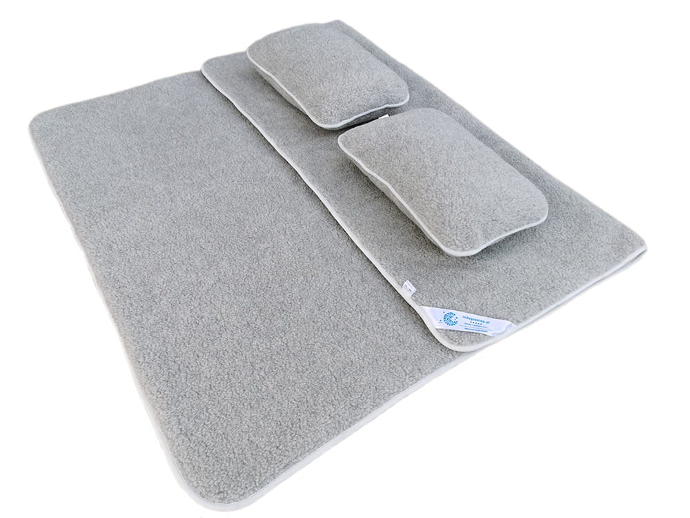 Pościel wełniana merynos tumbler szary (kołdra 180x200, 2x poduszka 45x75) (+-5cm)