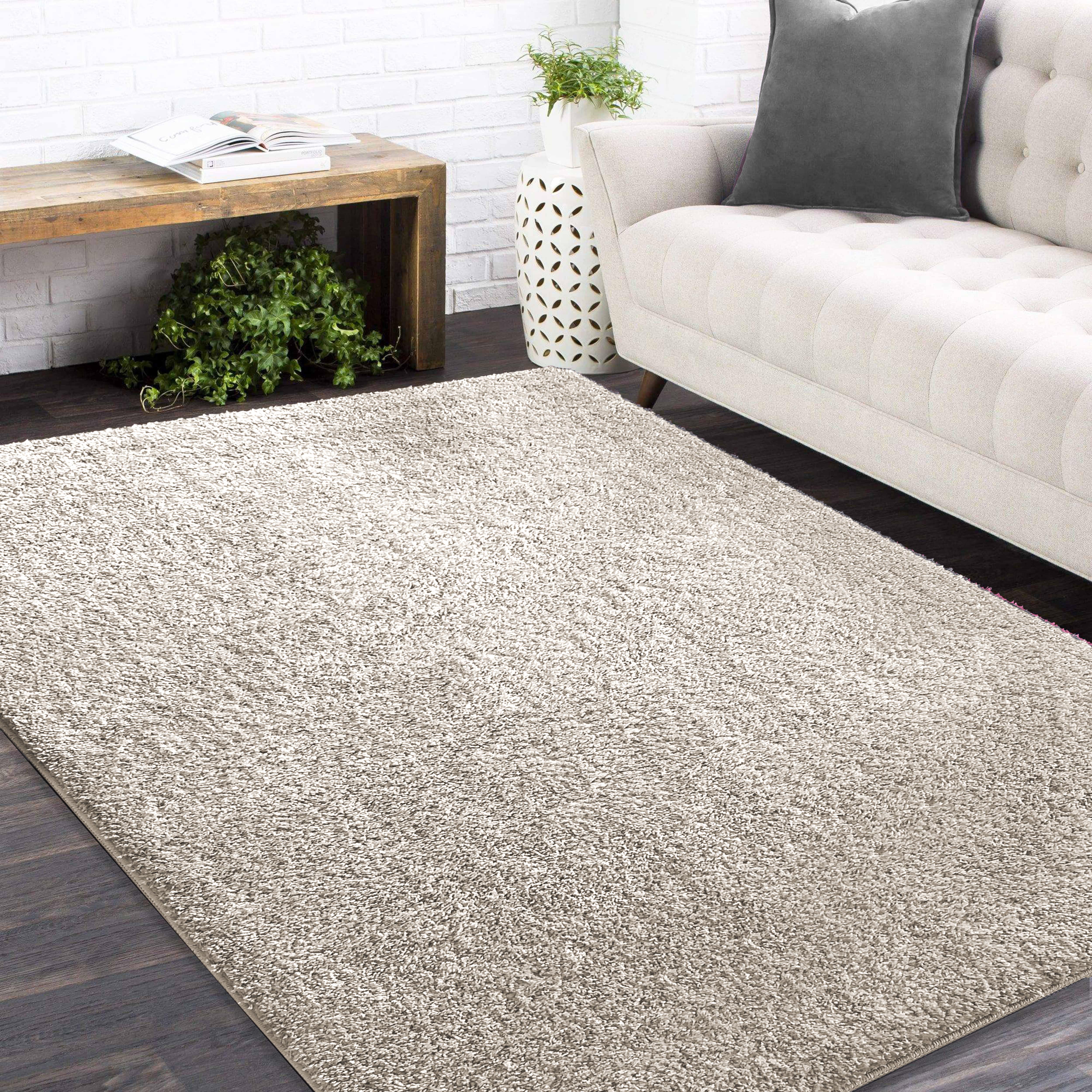 Dywan - 60 x 100 cm - Ecru - Shaggy - Dywanopol