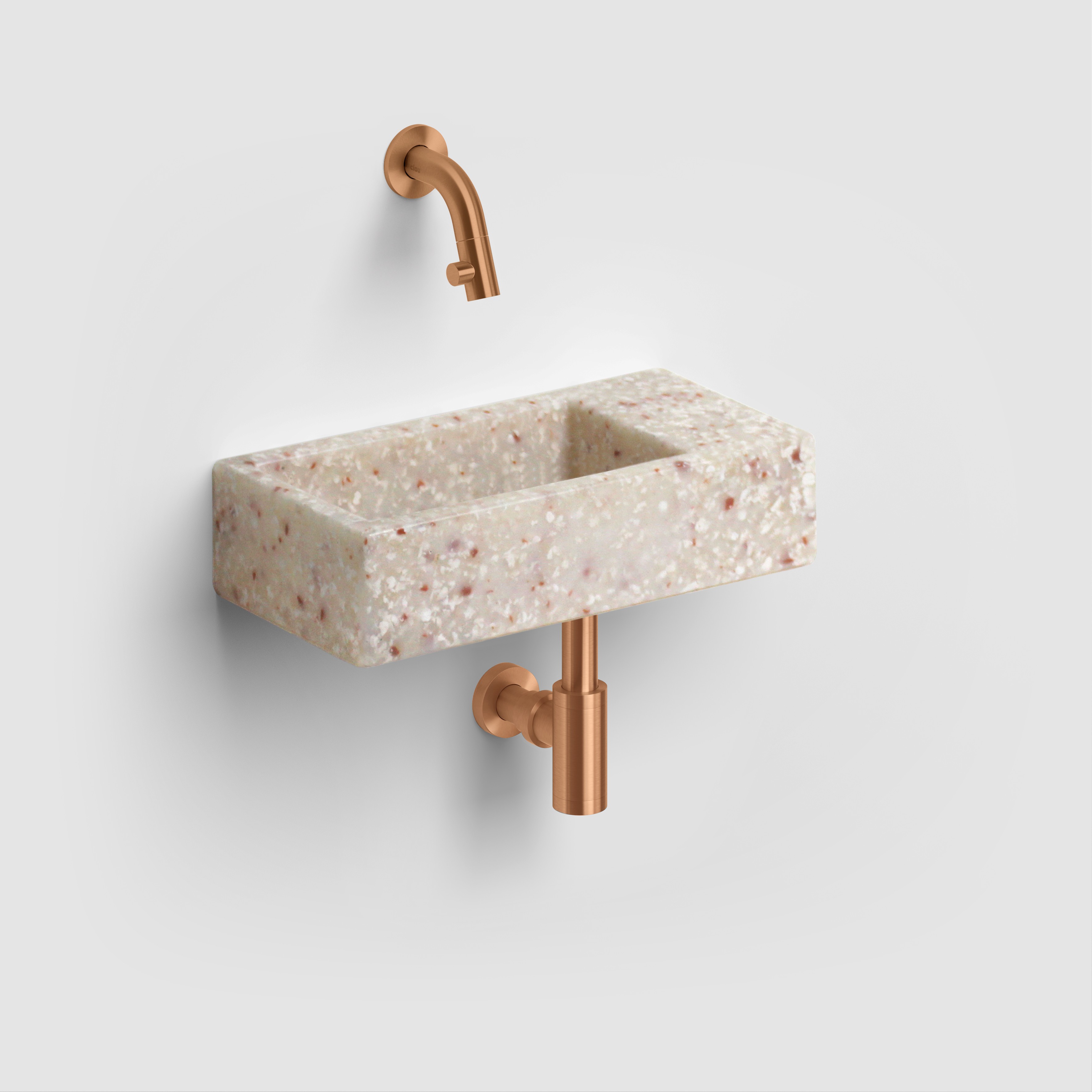 Darmowa Dostawa - Umywalka 36x18 cm prostokątna ścienna-nablatowa brąz/beż Clou Flush CL0381031