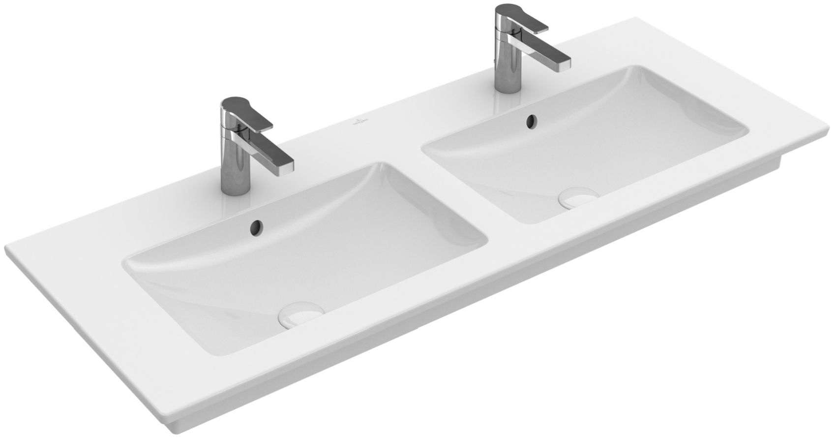 Darmowa Dostawa - Umywalka 130x50 cm prostokątna ścienna-meblowa-podwójna biała Villeroy & Boch Venticello 4111DJR1
