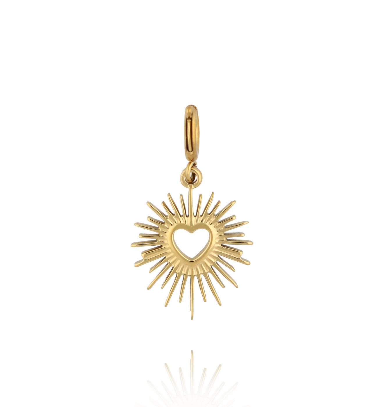 Charms złote serce z promieniami CHA0108