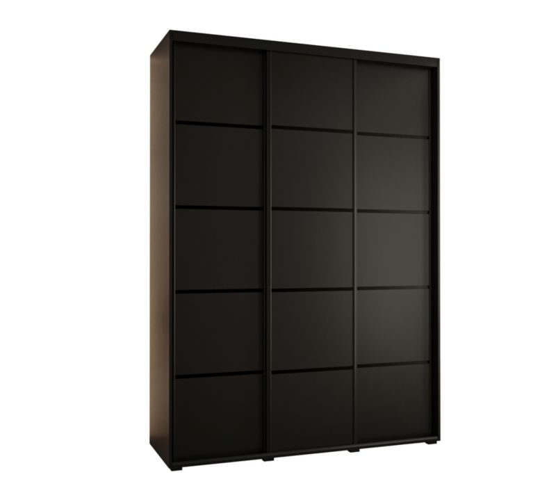 Szafa przesuwna Abiks DAVOS 4 wysoka szer.170cm gł.45cm czarny/czarny/czarny 1szt.