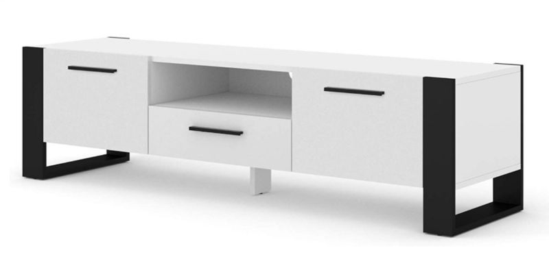 Szafka RTV Bim Furniture Nuka 160 cm biały mat 1 szt.