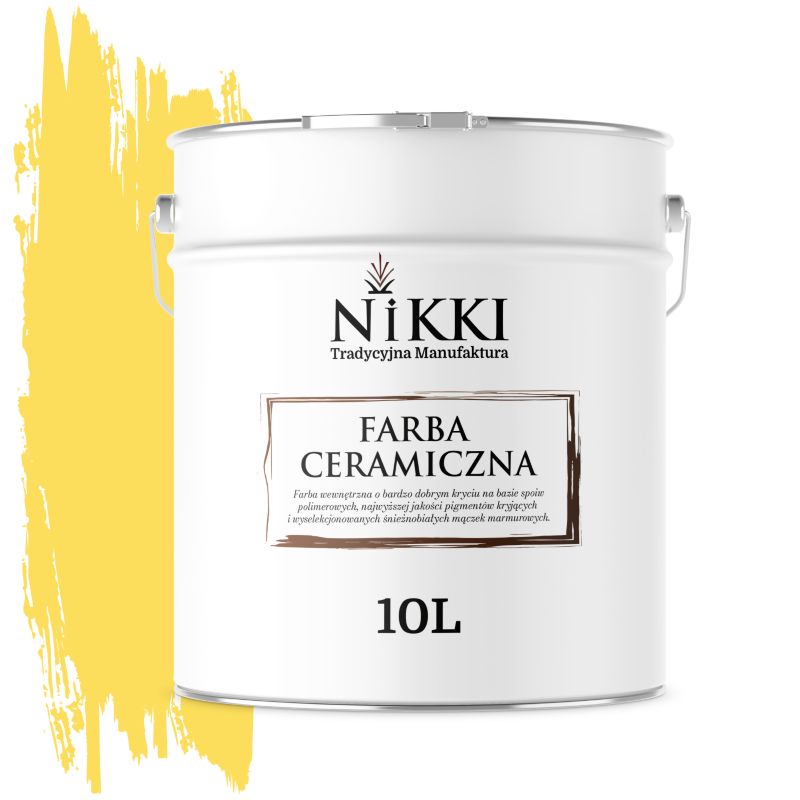 Farba Ceramiczna Wewnętrzna Ściany i Sufity NIKKI Żółty H6872 Głęboki Mat 10L