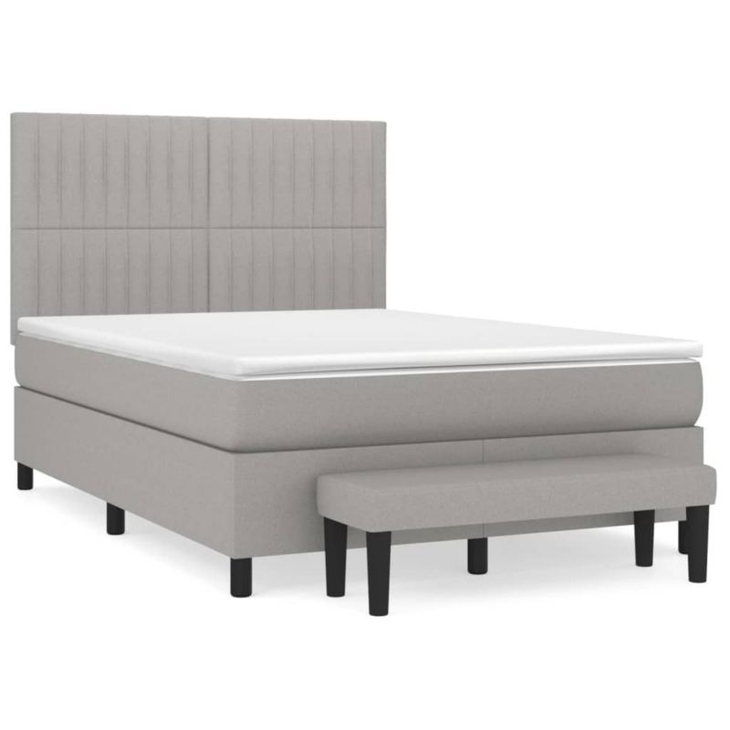 Łóżko kontynentalne WaszeMeble 140x190 cm jasnoszare WM-3136749 1 szt.