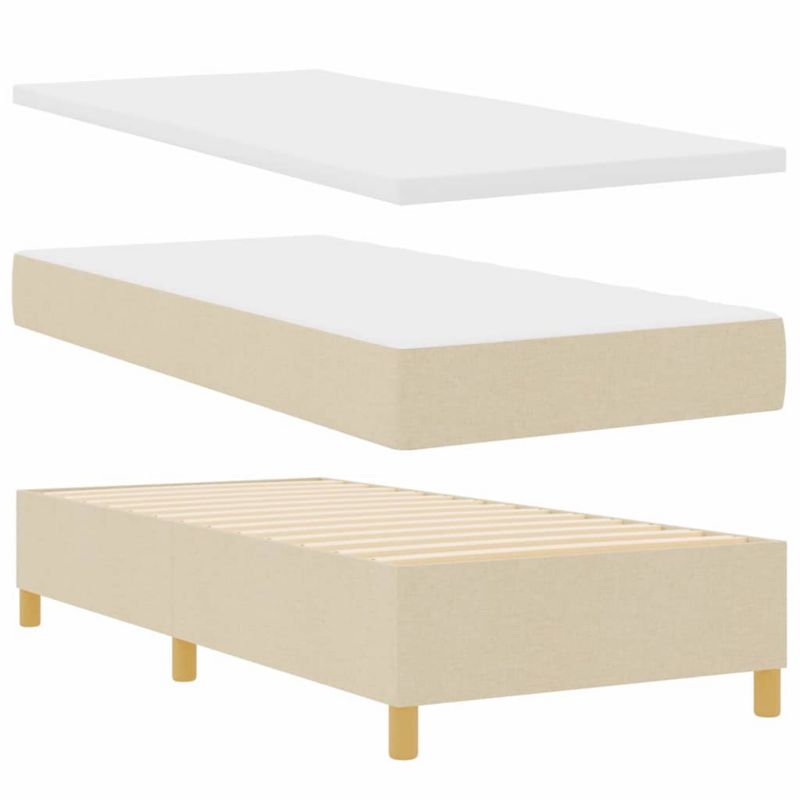 Łóżko z materacem WaszeMeble 90x200 cm Kremowy tkanina WM-3344203 1 szt.