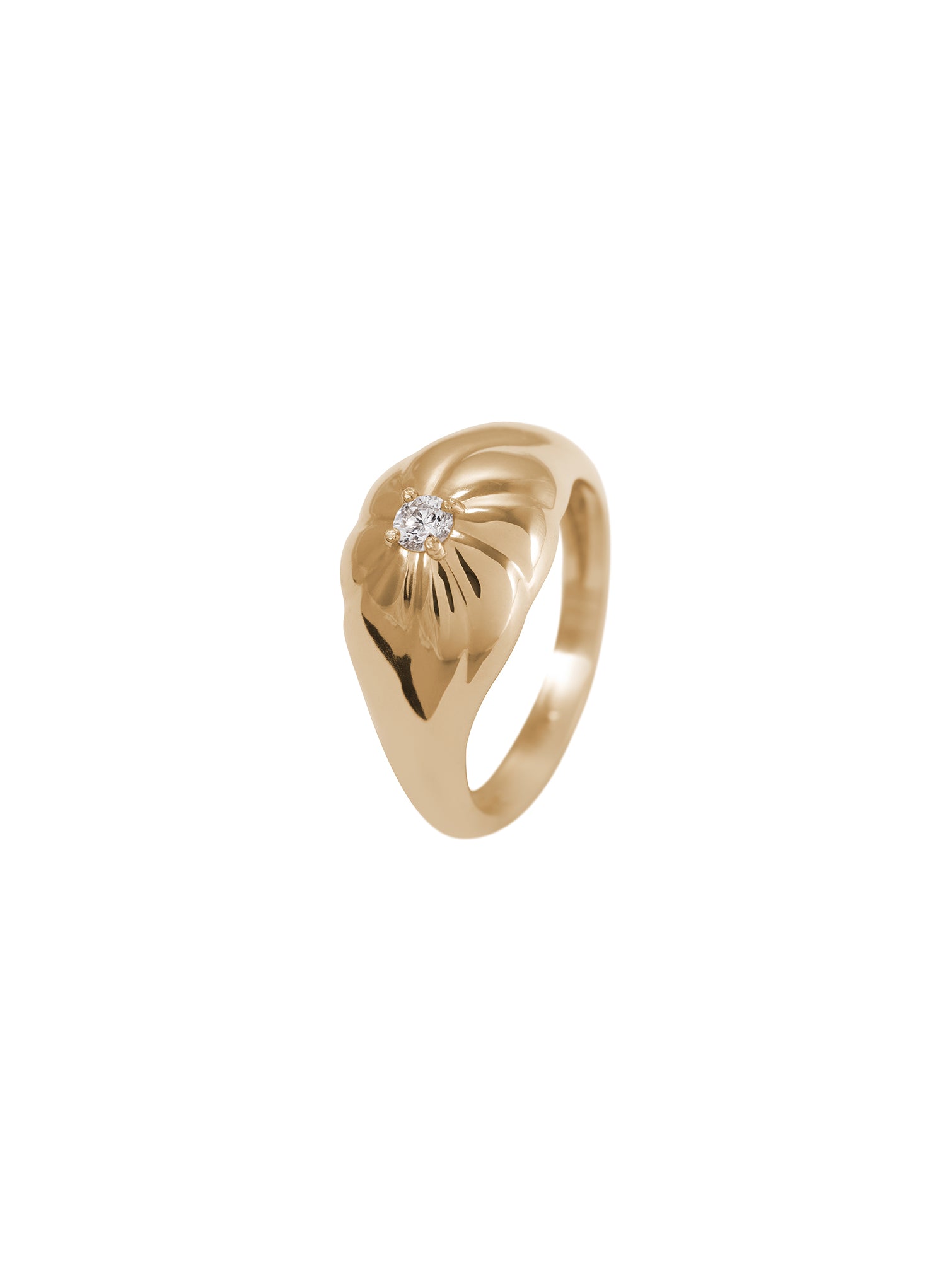 Glimmer Diamond Signet -Sygnet z brylantem, 14