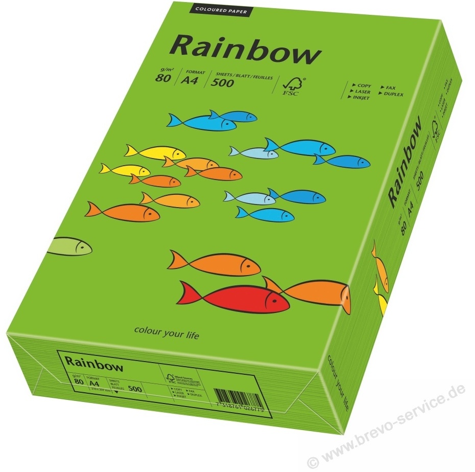 Rainbow Papyrus papier kolorowy A3 80 g/m2, 500 ark., zielony (R78)