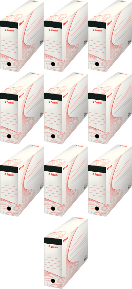 Pojemnik na teczki zawieszane Esselte A4, na 10 teczek, 117x285x337 mm, biały