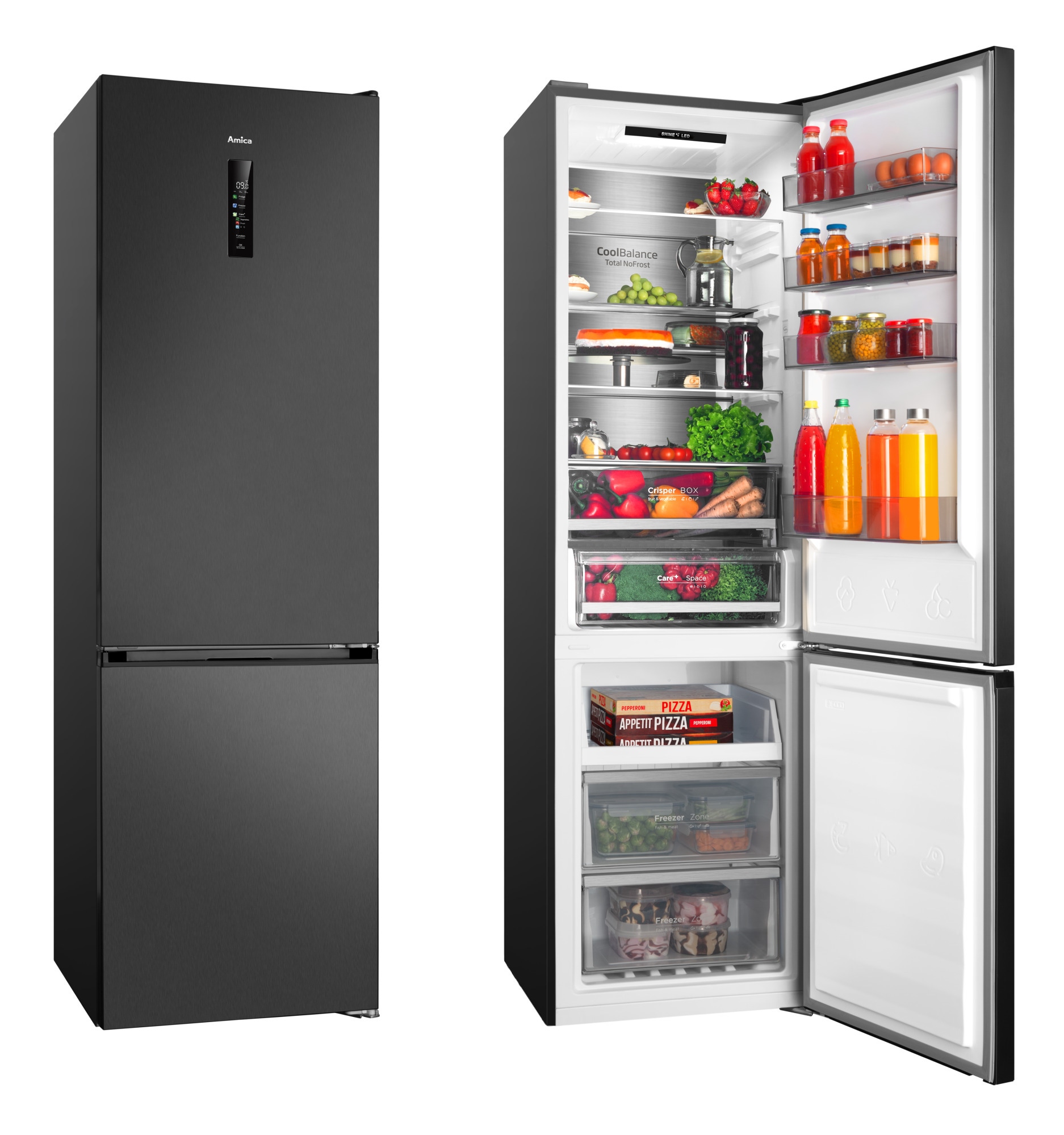Lodówka Amica FK3706D.5DFXCM (D) Czarny inox Total NoFrost