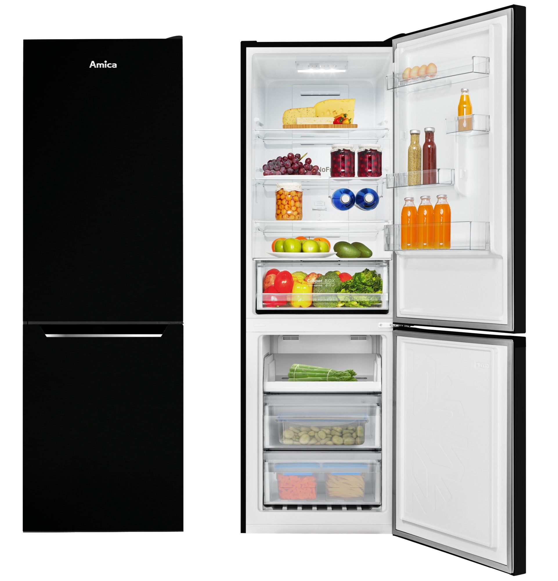 Lodówka Amica FK3506D.2F (E) Czarny Total NoFrost