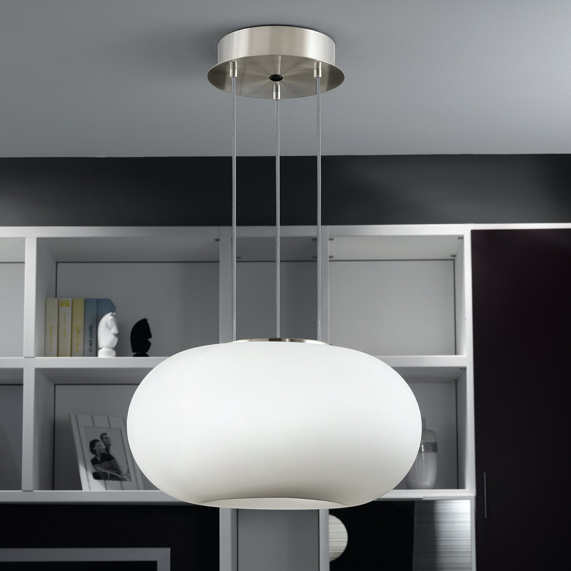 Eglo Optica lampa wisząca 2x60 W biała-nikiel mat 86813 - Wysyłka w 24h