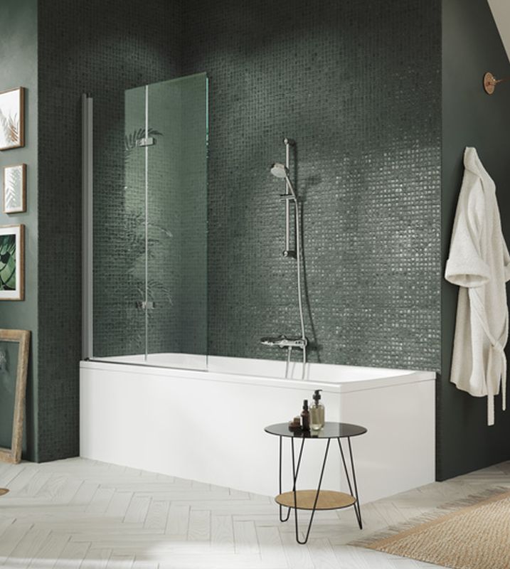 Hüppe Design Pure parawan nawannowy 100 cm 2-częściowy lewy biały/szkło przezroczyste 8P2301.055.321 - Wysyłka w 24h