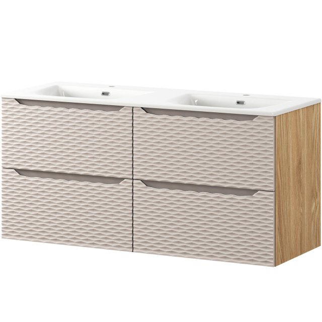 COMAD Zestaw mebli OCEAN BEIGE 2 szafki z umywalką meblową SKY 120 cm