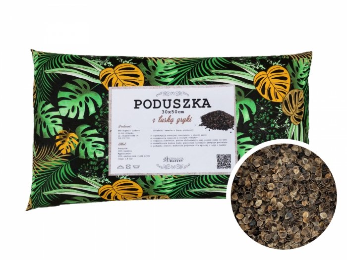 Poduszka z łuską gryki 30x50 wz. 6 tropikalny zielony