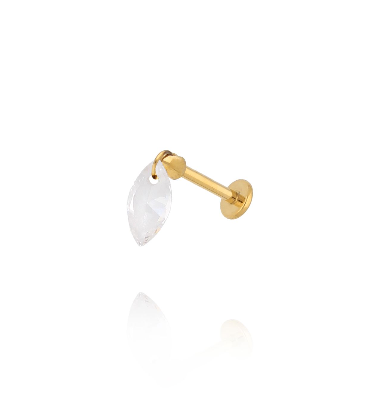 Kolczyk labret ze zwisającym kryształkiem KSA2427