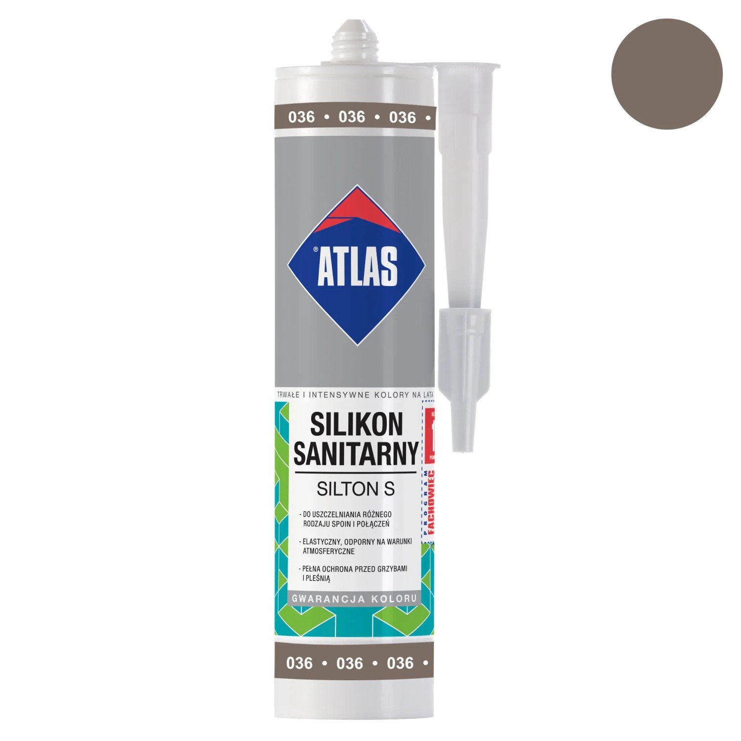 Atlas Silikon sanitarny Silton S 036 ciemnoszary 280 ml