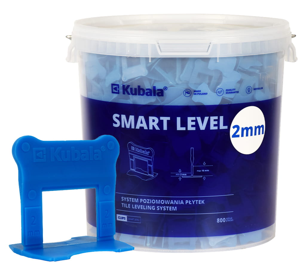 KUBALA KLIPSY 2MM SMART LEVEL (1886) 800SZT Z PROFESJONALNYM WIADREM 20L